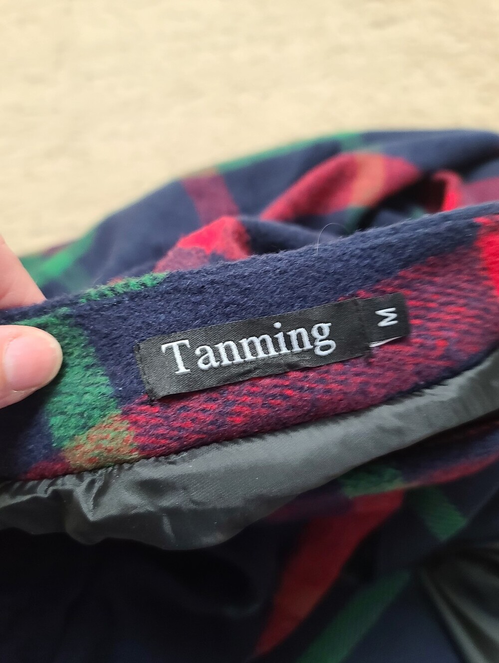 Tanming Wool Blend Classic Warm, Modest Navy Plaid A-Line Maxi Skirt, Tartan, M - Picture 9 of 11